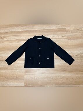 Classic Black Button-Front Jacket